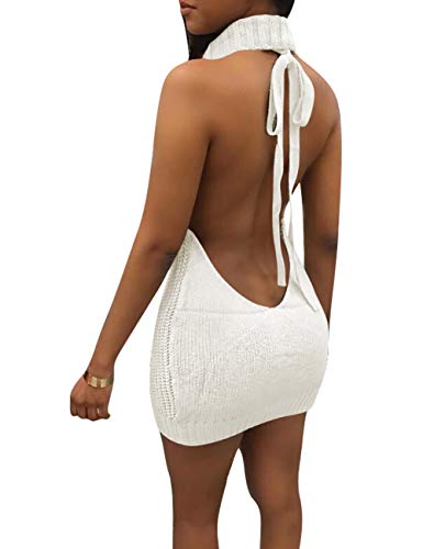 Image of Olens Japan Style Turtleneck Sleeveless Open Back Sweater Anime Cosplay Sweater