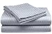 Twin Size Silver 400 Thread Count 100% Cotton Sateen Dobby Stripe Sheet Set