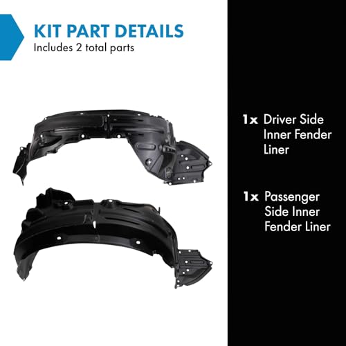 Image of TRQ Inner Fender Liner Set Compatible with 2019 Toyota C-HR TO1248239 TO1249239