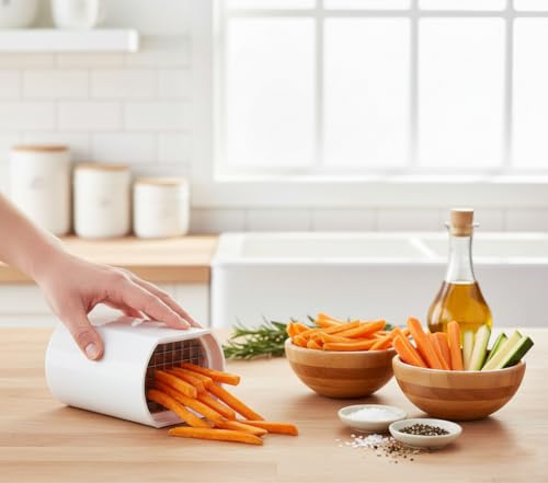 Foto von VITA PERFETTA Pommes-/Gemüseschneider mit Schneidgittern – zufällige Farbe (11 x 15 x 9 cm)