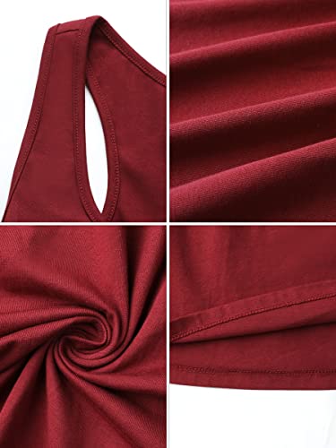 Image of Missufe Women's Sleeveless Racerback Flared Casual Plain Tank Dress