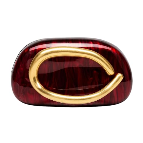 Image of Women Evening Clutch Purse Metal Handle Acrylic Purse Unique Shoulder Bag Causal Handbags for Bride Party Wedding