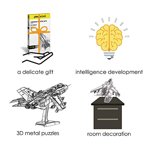 Piececool 3D Puzzles modellbausatz Erwachsene 3D Metall Puzzle-Tornado Fighter Jets-Metal Modellbausatz für Erwachse – Bild 6