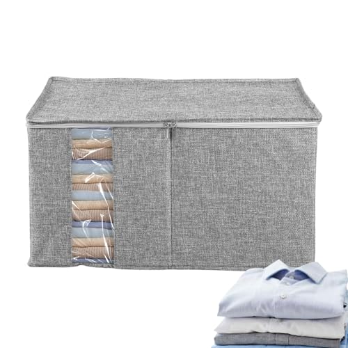 Genérico Organizador Ropa | Contenedor Plegable Con Ventana Transparente | Almacenamiento Ropa Gran Capacidad Con Tapa Cremallera,Para Hogar Dormitorio Zapatos Juguetes Manta Suéter Edredón