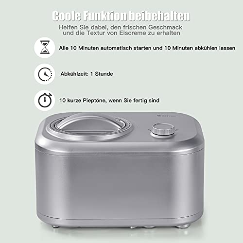 COSTWAY 1L Eiscrememaschine, 100W Eismaschine, Speiseeisbereiter 3 Modi, Yogurtbereiter Frozen Eiscreme-Bereiter mit… – Bild 7