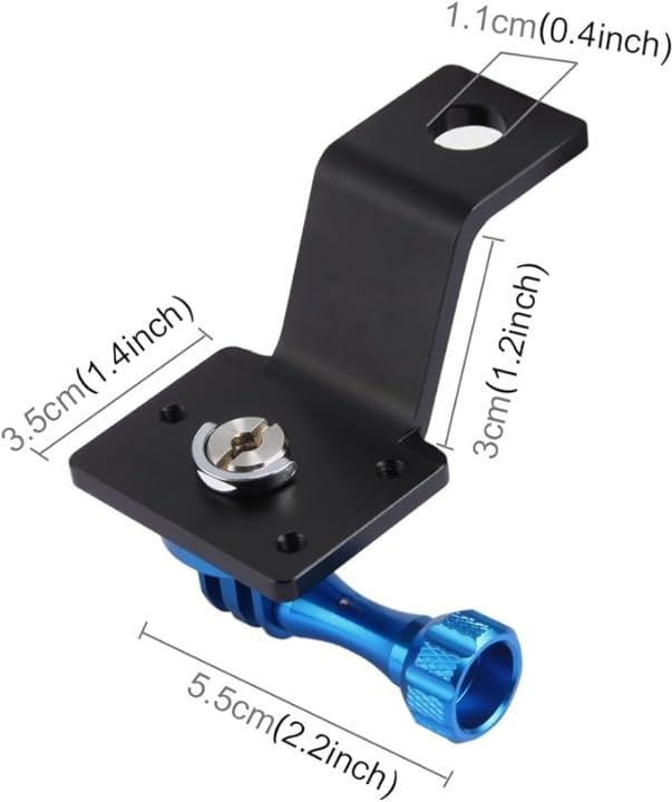 Image of SJCAM MB-1 Motorcycle Adapter Mount | Fixed Metal Bike Holder Mount for GoPro Hero New 2018 12 /11 /6 /5 /4 Session Black 3+ /3 /2 /DJI Sports Action Camera | Black /Blue