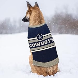   Pets-First-NFL-Dallas-Cowboys-Dog-Sweater-Size-Medium-Warm-and-Cozy-Knit-Pet-Sweater-with-NFL-Team-Logo-Best-Puppy-Sweater-for-Large-and-Small-Dogs-Team-Color-DAL-4179-MD