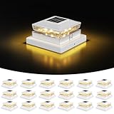 Solar Post Cap Lights, 18 Pack Outdoor Fence Post Solar Lights for 4x4 5x5 Wood/Vinyl Posts, 10-12 Hours Dusk to Dawn Warm Light Glow for Garden/Deck - White