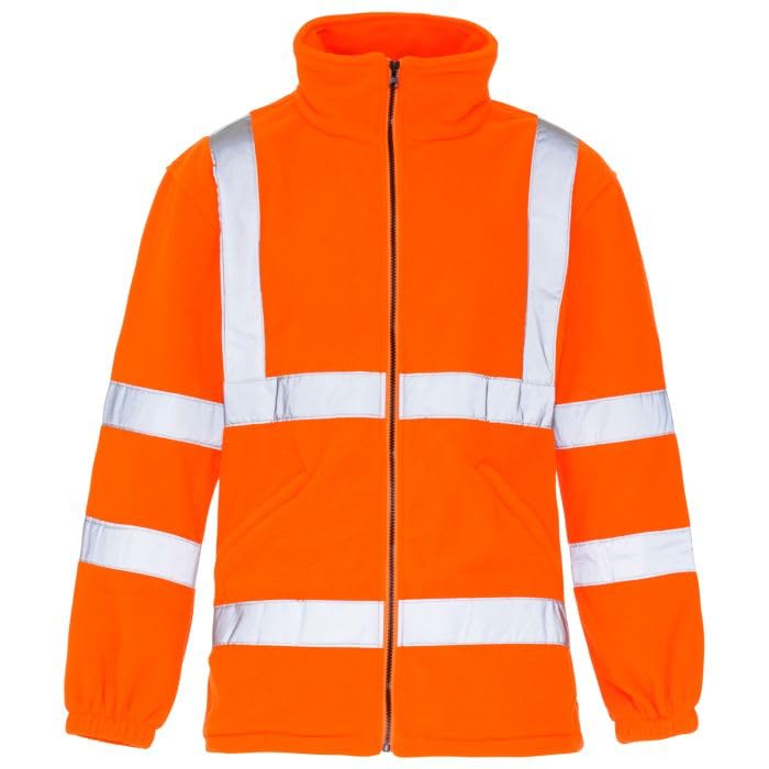 Gladiator Full Zip Hi Vis polar z elastycznymi mankietami (duże, pomarańczowe)