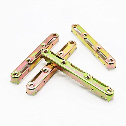 Zbro 4 Set Bed Rail Brackets-Bed Frame Hardware For Wood Bed Frame Headboards Footboards - 5Inch (Screws Included) #TOP3