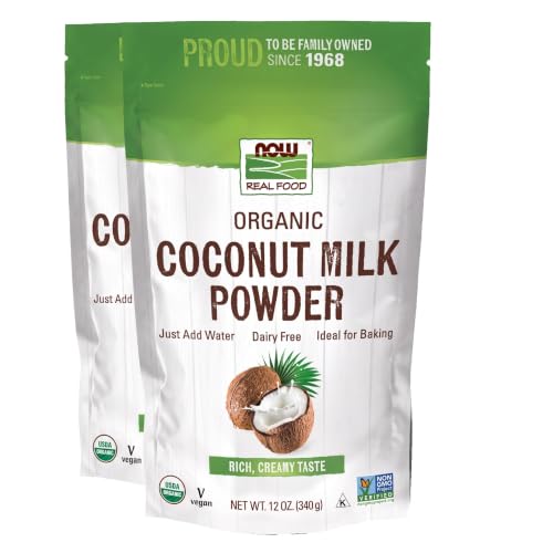 NOW Foods,Organic Coconut Milk Powder,Dairy Free/Vegan,Just Add Water,12-Ounce,(Pack of 2)