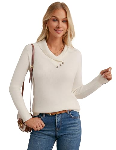 Image of GRACE KARIN Women Fall Long Sleeve V Neck Collar Knit Pullover Sweaters