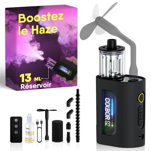 COLBOR Machine à Fumée Portable pour Photographie, CF3 Mini Machine à Brouillard Rechargeable avec Télécommande Protection d'inclinaison à 60° pour...