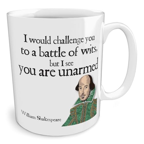 Black Raven Design - I Would Challenge You to a Battle of Wits | William Shakespeare, Ceramic Mug, 11fl oz