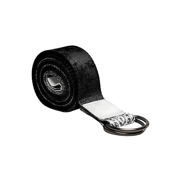YOGA DESIGN LAB | The Yoga Strap | Luxurious, Extra Long, Super Soft, Eco Printed | Studio Quality, Adjustable | Safely Stretch Further and Hold Longer | 8 ft Long (Mandala Black, 8ft) - Image 3