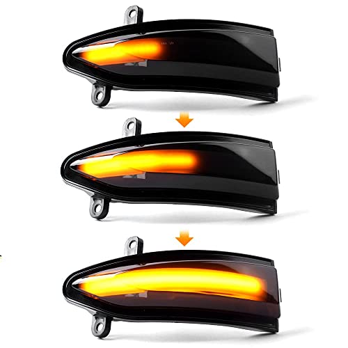 QKLsudua 2pcs Dynamic Sequential Blink LED Side Mirror Turn Signal Light Assembly Compatible with Alt-ima/Tea-na L33 Sylphy/Sen-tra B17 Tiida/Pulsar C13