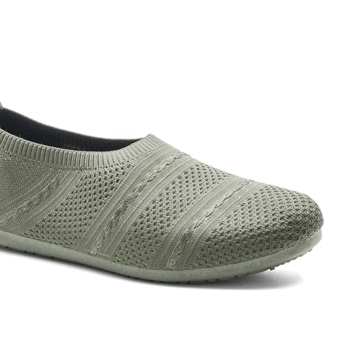 Image of ASIAN ZERI-02 Women's Knitted Slip-On Casual Shoes | Lightweight, Memory Foam, Flexible & Breathable Footwear for Walking, Travel & Casual Use