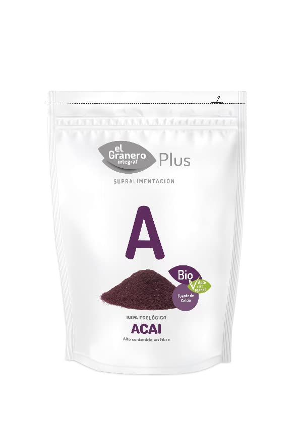 El Granero Integral - Acai Ecológico - 100 G - Apto Para Veganos - Alto Contenido En Fibra - Fuente De Calcio - Ayuda A Los Huesos Y A La Salud Digestiva - Formato En Polvo