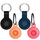 Afunta Lot de 4 coques de protection en silicone compatibles avec porte-clés AirTag léger et doux
