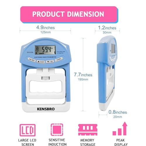 Kraftmesser - Griffkraft Messgerät und Handkraftmesser für präzise Messungen - Hand Dynamometer zur Stärkeprüfung
