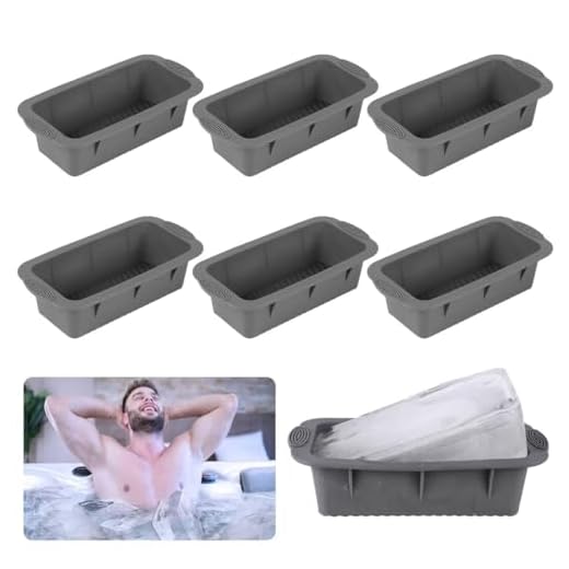 Ice Block Mold for Ice Bath,6 Pack 15lbs Large Ice Cube Molds,SiliconeIce Bath Ice Mold Reusable Athletes Cold Plunge Accessories,Grey