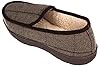 Jo & Joe Mens Wide Fit Tweed Faux Sheepskin Moccasin Full Slippers Brown 8 #3