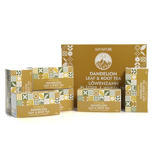 Alpi Nature Raíz y Hojas de Diente de León Infusión, 120 Bolsitas de Té 180g, Paquete de 6 x 20 Bolsitas de 1.5g