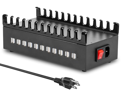 ALI SEA - Estación de carga USB de 300 W, estación de carga rápida USB de 22 puertos para...