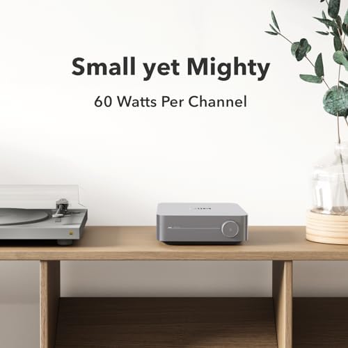 WiiM Wzmacniacz: Wzmacniacz strumieniowy Multiroom z AirPlay 2, Chromecast, HDMI i sterowaniem głosowym - przesyłanie strumieniowe Spotify, Amazon Music, Tidal i nie tylko - kosmiczny szary