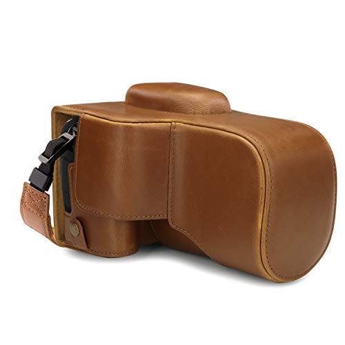 MegaGear Ever Ready MG1745 - Funda de Piel para cámara Canon EOS 4000D, Color marrón Claro
