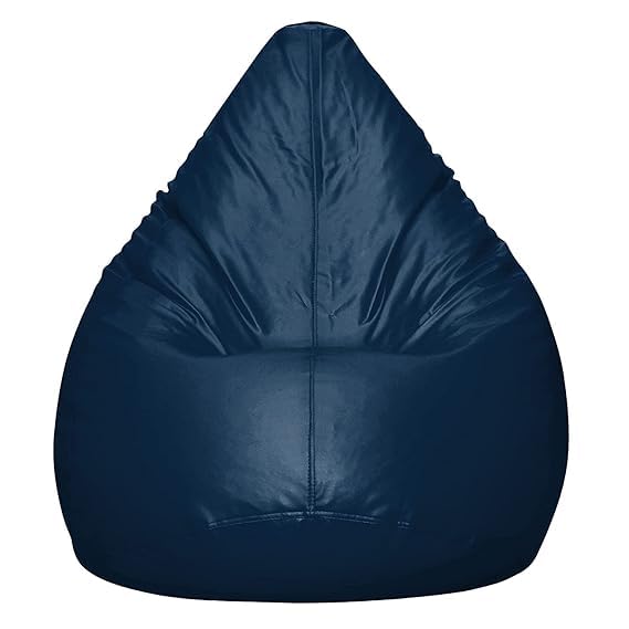 Image of Cover 4XL Without Beans with Footrest and Cushion Lounge Chair Luxury Bean Bag Cover with Footrest Without Beans 4XL (Without Fillers) (Navy Blue New)