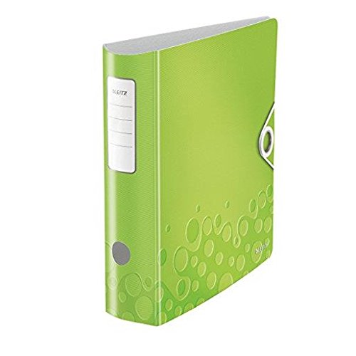 Leitz Wow Active - Raccoglitore a leva, formato A4, 80 mm, confezione da 5, colore: Verde metallizzato