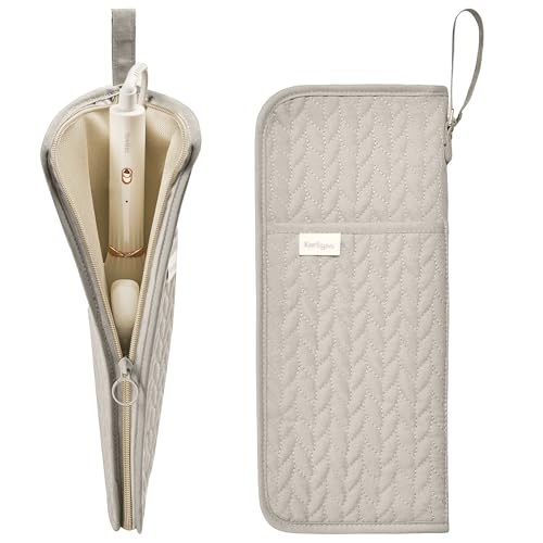 KarSyon Hot Tools Organizer Heat Resistant Mat Case Hair Tools Holder Travel Bag Portable Hair Styling Tools Cover Pouch for Curling Iron,Flat Iron,Hair Straightener (Camel)