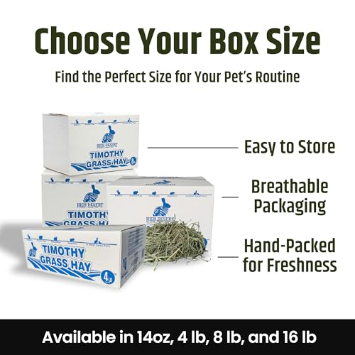 Image of High Desert 2nd Cutting Timothy Hay for Rabbits, Guinea Pigs, Chinchillas and Small Pets, Soft Leafy for Daily Feeding and Digestive Health, Natural Rabbit Food and Guinea Pig Hay for Hay, 8 Lb Box | Soft Leafy Texture With Balanced Fiber, Supports Healthy Digestion, Great For Chinchillas, Hand Packed in the USA, Low Dust