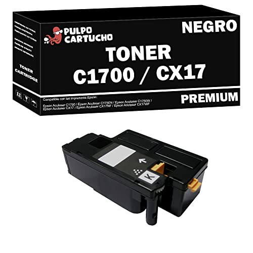 Pulpo Cartucho   Toner Genérico C1700 / CX17 Negro Compatible con Epson C 1700 / CX 17 / Ref. C13S050614   para Impresoras Aculaser C1700N, C1750W, CX17, CX17NF, CX17WF