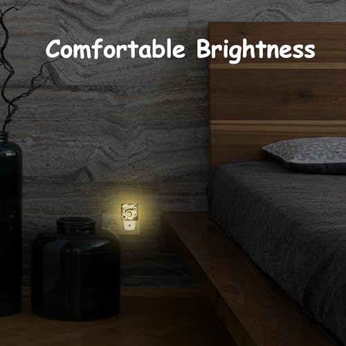 Image of Ink Blots Treble Clef Night Light,Black Music Notes Plug-in Night Light Auto Dusk-to-Dawn Sensor Energy Efficient LED Lamp for Room Decor,Hallway,Kitchen,Bathroom,Nursery,Stairs