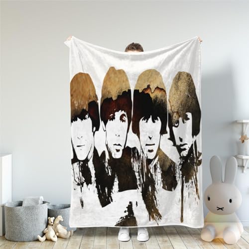 Couverture imprimée en 3D avec motif The Beatles, couverture polaire en flanelle douce et moelleuse, chaude pour l’automne et l’hiver, jeté de canapé en peluche, couvertures pour adultes (100x130cm) - Les Beatles, Paul McCartney, John Lennon, RIngo Starr, George Harrison Couverture imprimée en 3D avec motif The Beatles, couverture polaire en flanelle douce et moelleuse, chaude pour l'automne et l'hiver, jeté de canapé en peluche, couvertures pour adultes (100x130cm)