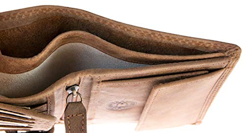 FLW-Wild Genuine Leather Wallet Without Fabric Lining (made just from a cowhide) with a Motorbike4