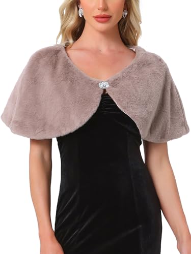 Châle fausse fourrure femme étole hiver veste de soirée chic