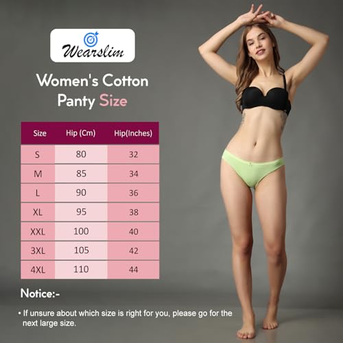 Image of Wearslim Premium Women Soft and Comfortable Women's Cotton Bikini No Show Panty | Ladies Invisible Breathable Briefs Soft Stretch Hipster Underwear