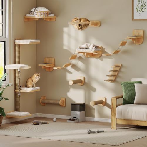 BYBYME 12-Piece Cat Wall Shelves System