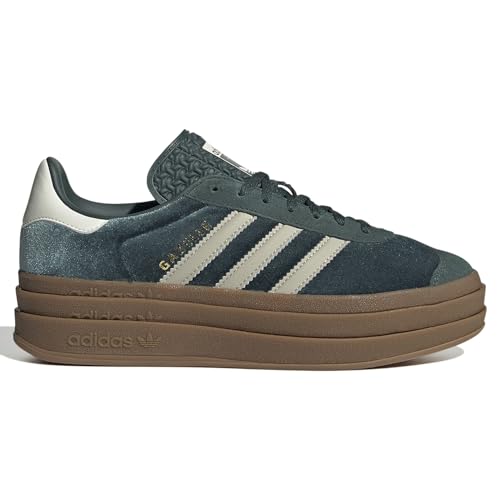 Adidas Gazelle Bold Womens Sneaker (Dark Green Velvet, 7)