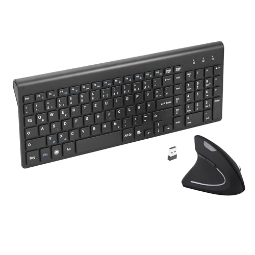 Ratón y teclado ergonómico vertical inalámbrico de 2,4 GHz, tamaño ultrafino y portátil, para PC, escritorio, portátil, Mac, Tablet (mano izquierda)