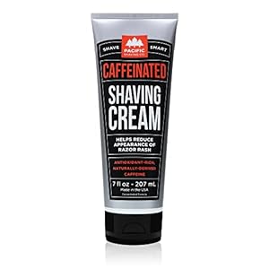 Pacific Shaving Company Caffeinated Shaving Cream – Shea Butter + Spearmint Antioxidant Shaving Cream with Caffeine – Clean Formula for a Hydrating, Redness Reducing + Irritation-Free Shave (7 Oz)