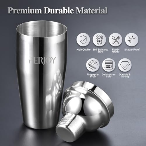 Cocktail Shaker Bartender Kit-12 Piece Cocktail Shaker Set with Stand, Stainless Steel Bar Set Tools Drink Mixer Set with Martini Shaker,Strainer,Jigger,Bar Spoon,Muddler, Gift for Men Dad&Him - Thumbnail 4