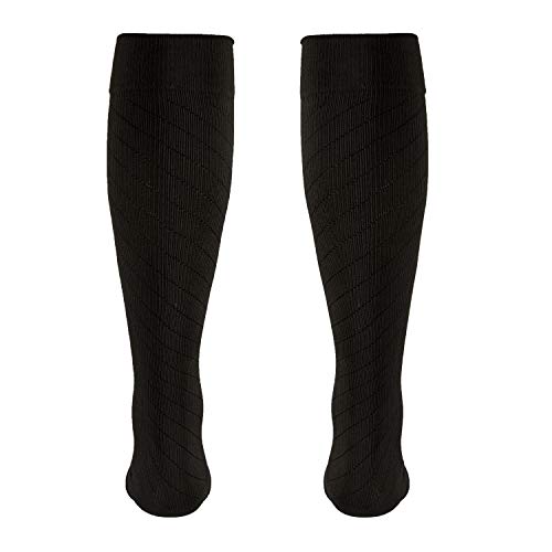 Image of Truform Travel Compression Socks for Men and Women, 15-20 Knee High Over Calf Length, Brown, Large