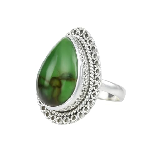 Bague pouce argent 925 anti irritation bague fait main taille 59 turquoise
