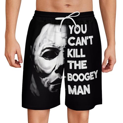 Men's Short Sweatpants Halloween Michael Myers Beachwear Hawaiian Short Pants Swimsuits Beach Shorts with Pockets