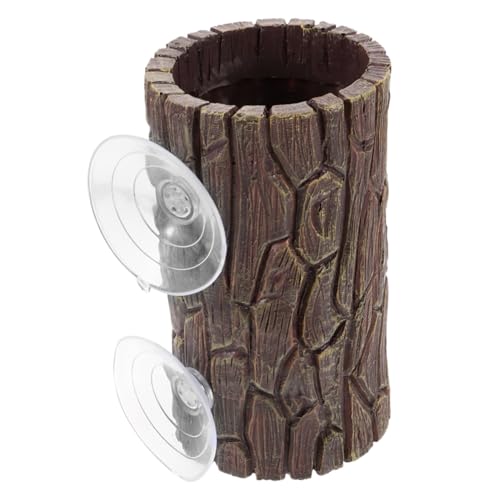 Milisten トカゲ 木 穴 隠れ家 魚 水槽 飾り 水 水槽 タンクトップ 吸盤 カップ 吸盤 爬虫類 水槽 水槽 爬虫類 丸太 隠れ家 水槽 爬虫類 木 穴 トカゲ 水槽 樹脂