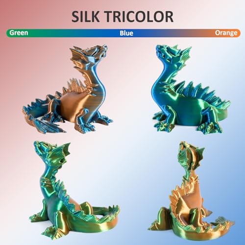 Image of Geeetech 3D Printer Silk PLA Tri-Color Filament, Metal-Like Shiny Silk Filament 1.75mm 1kg (2.2lbs) Spool, Dimensional Accuracy + /- 0.02 mm, Tri-Color Orange Blue Green